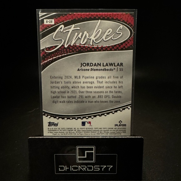 2024 Topps Chrome Jordan Lawlar Strokes RC - Picture 2 of 2